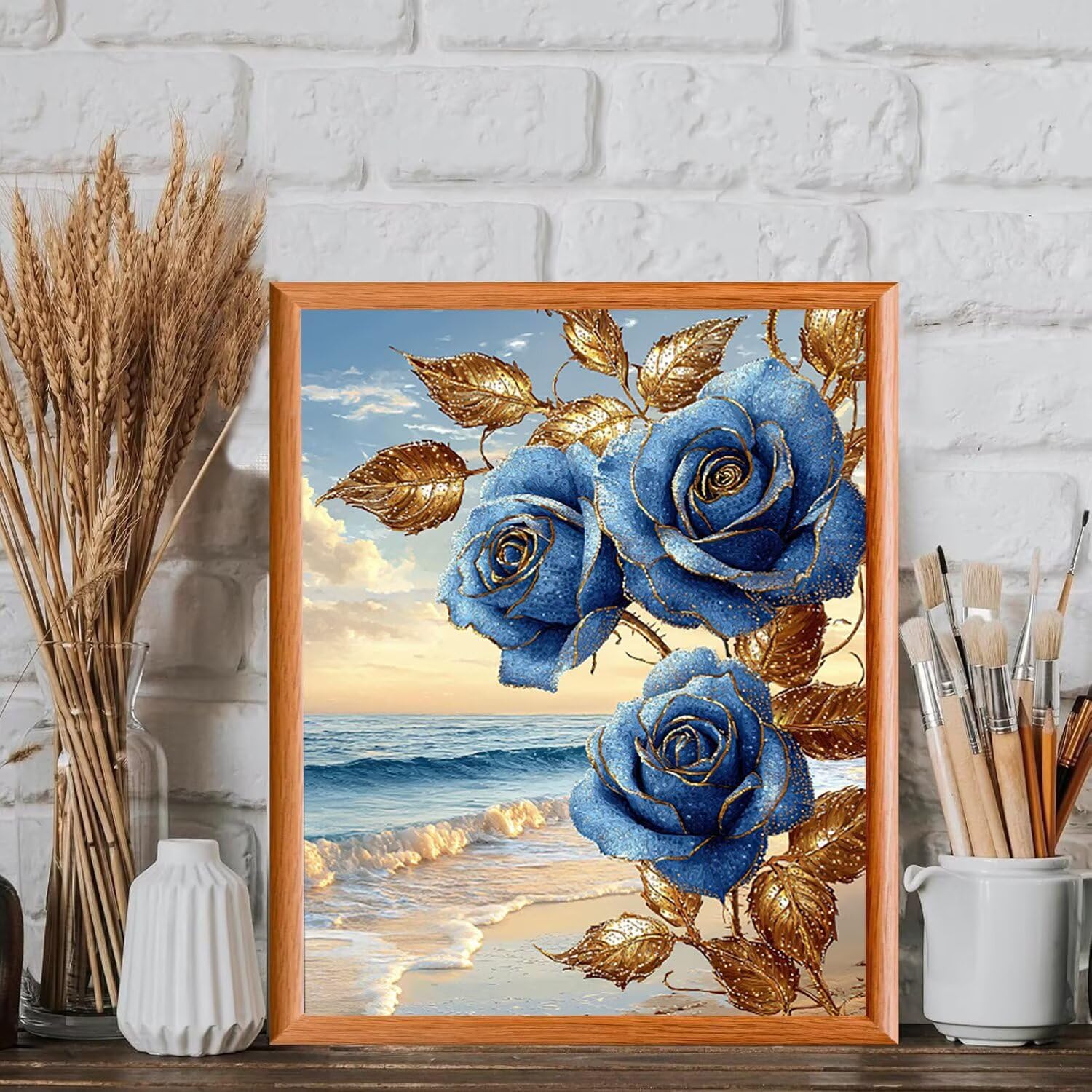 WEISHIWE Malowanie według Liczb Dorosłych, Róża i kwiaty, 70x90cm q-636
