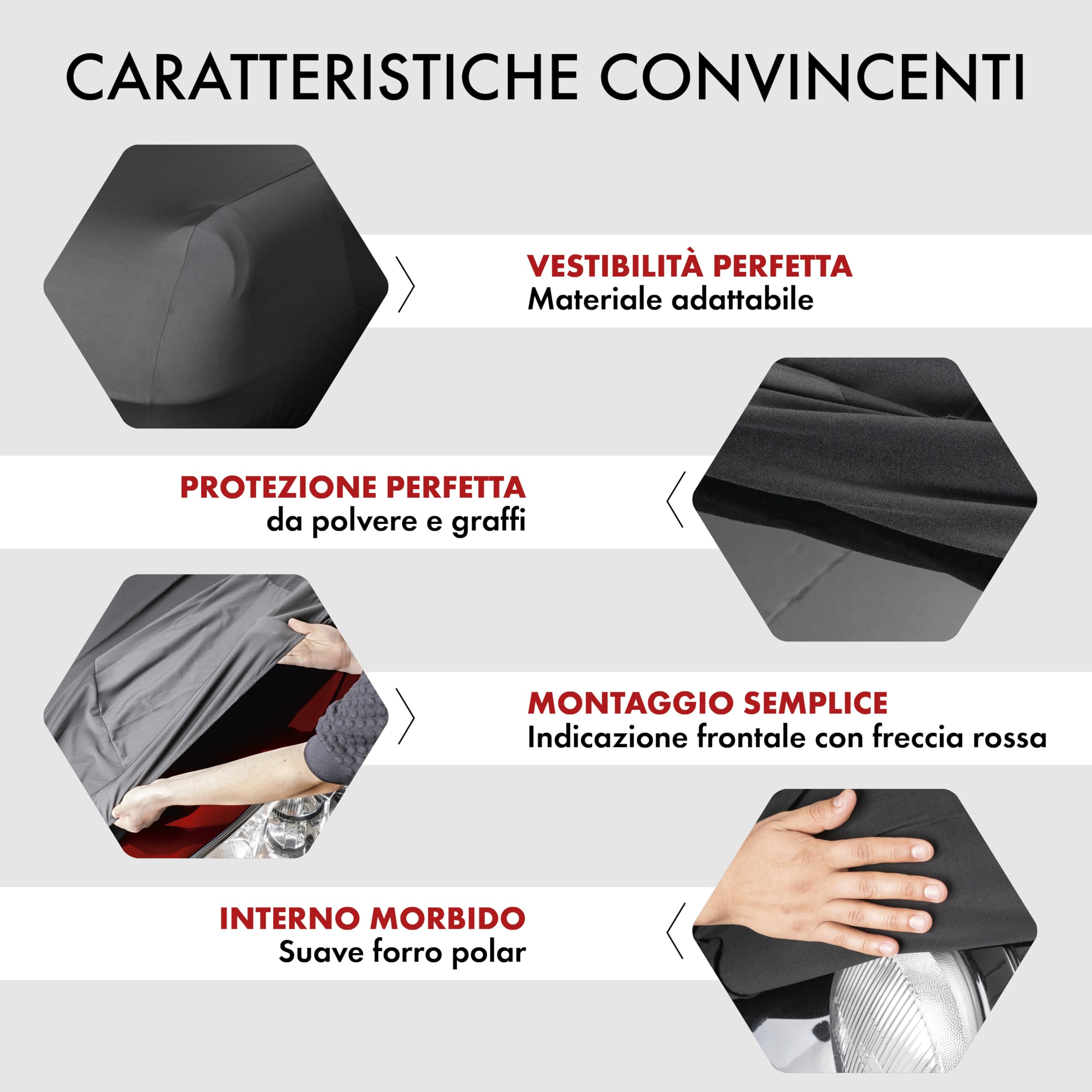 WALSER Telo Copriauto da Interno Elasticizzato Indoor Stretch - Morbido e Antipolvere, Copertura Protettiva per Auto, Protezione Completa in Garage Misura 2 nero
