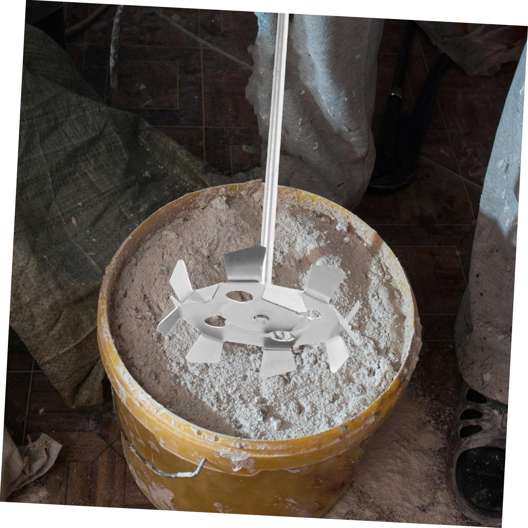 POPETPOP Miscelatore per Pittura e Calcestruzzo in Ferro Zincato Argento, Testa per Trapano Elettrico Adatta a Progetti di Ristrutturazione Casa, Miscelazione Rapida ed Efficiente