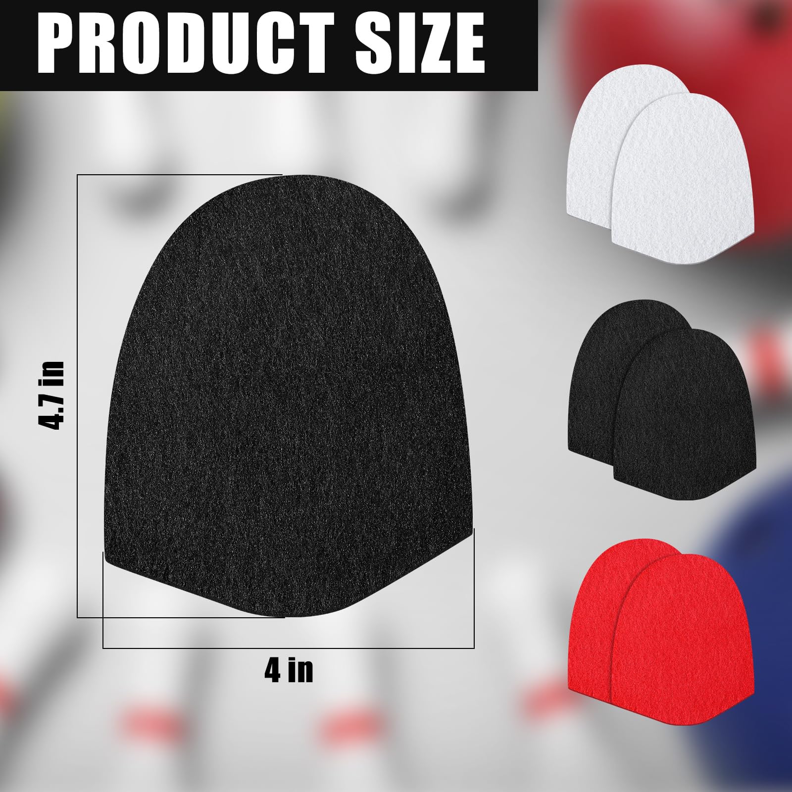 Windkream 3 Pairs Replacement Bowling Shoe Slide Sole Bowling Accessories Felt Shoe Slide, Red Black White - Image 2