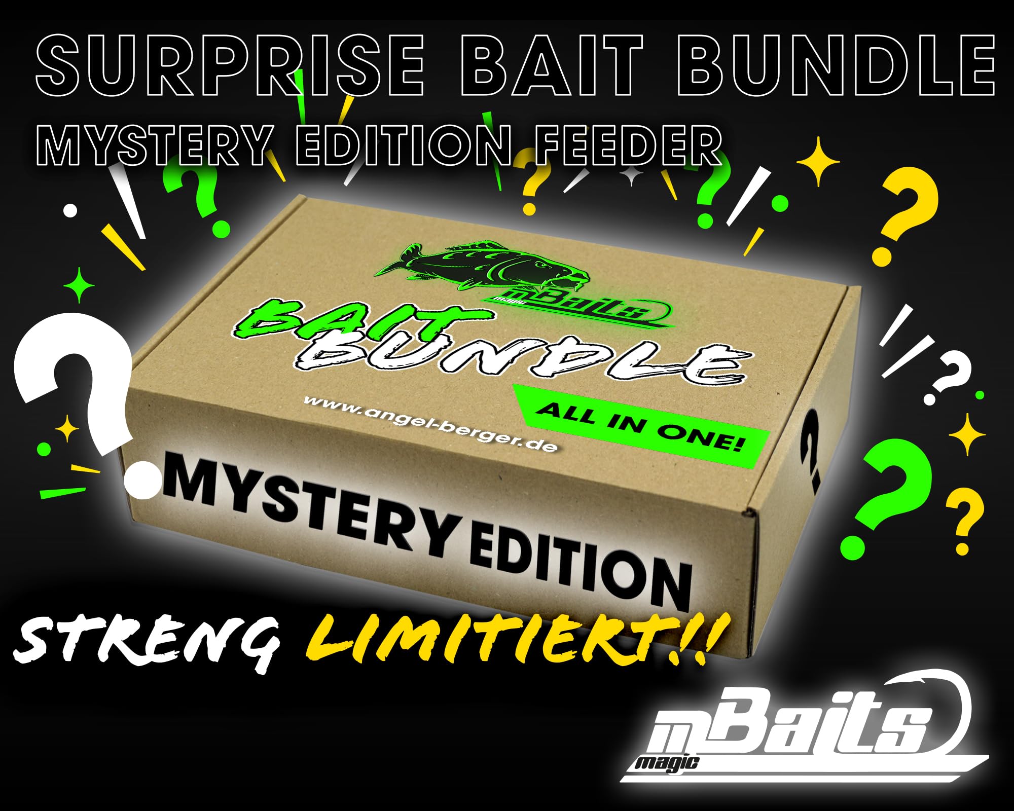 Angel-Berger Magic Baits Mystery Edition Feeder Surprise Lot de mini bouillettes Mini Pop Ups Feeder Pellets Pack économique pour pêche au feeder Appâts à hameçons