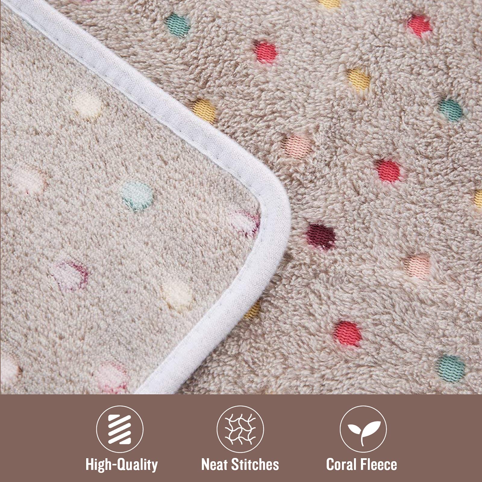 luciphia 3 Pezzi Coperta per Cane/Gatto Lavabile Soffice Durevole, Morbida e Calda Flanella,Tonto,Large (104 * 76cm)