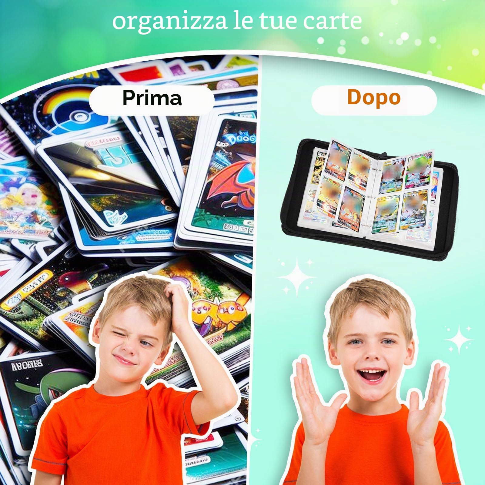 Album da collezione per carte, album per carte da collezione con 50 pagine e capacità di 400 carte, regali per collezionisti e bambini.