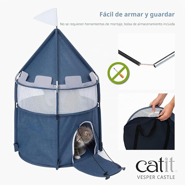 Foto 5 de 6 de Catit Vesper Castillo Plegable para Gato, Azul