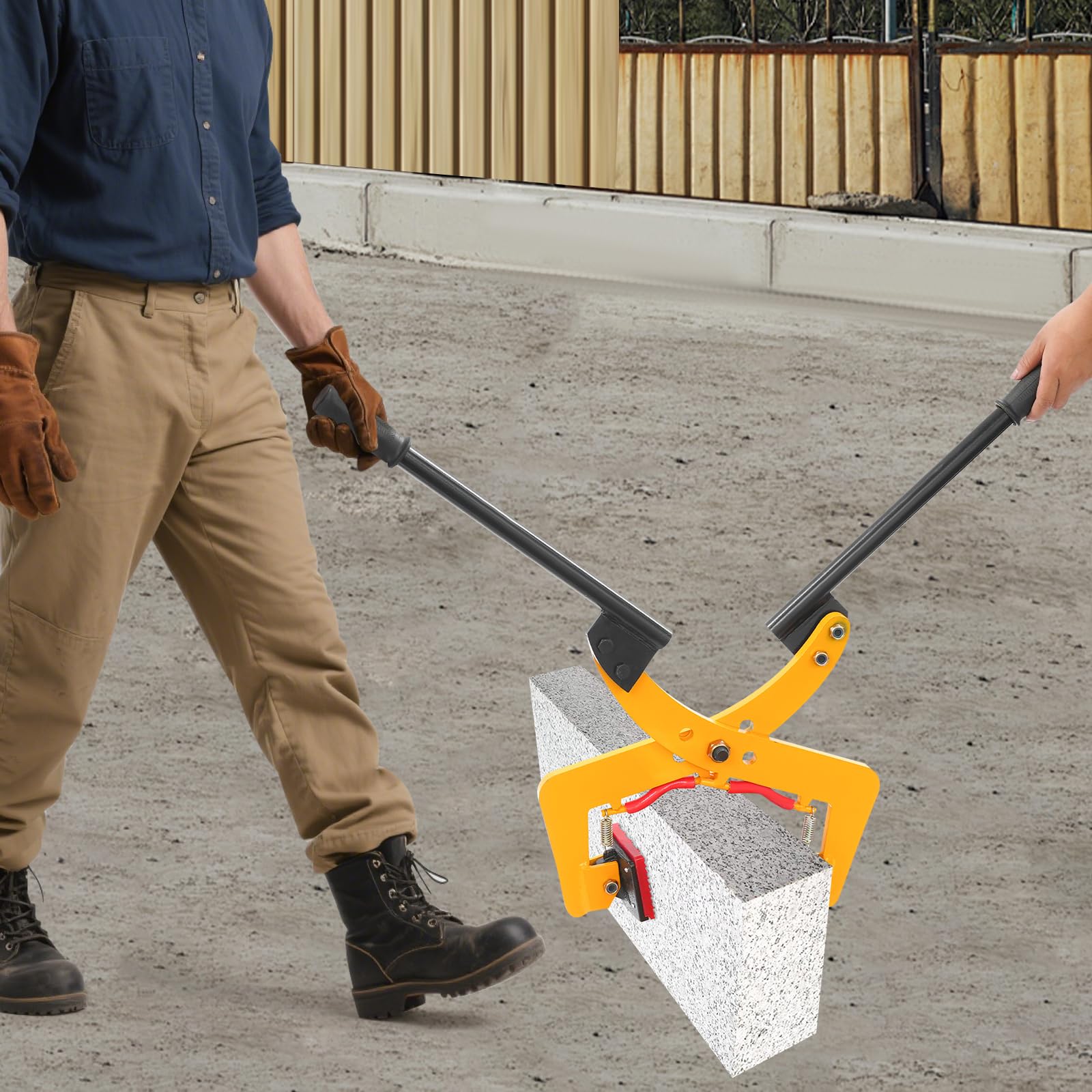 Stein Klemme Platten Heber, Manganstahl Greifer Zange für Granit Marmor, Halterung mit Griffen, Träger Vorrichtung für Bau Transport (Gelb, 325kg)