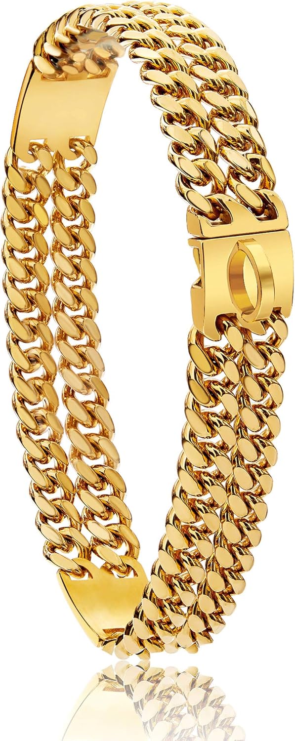 Gold Dog Chain Collar Walking Metal Chain Collar with