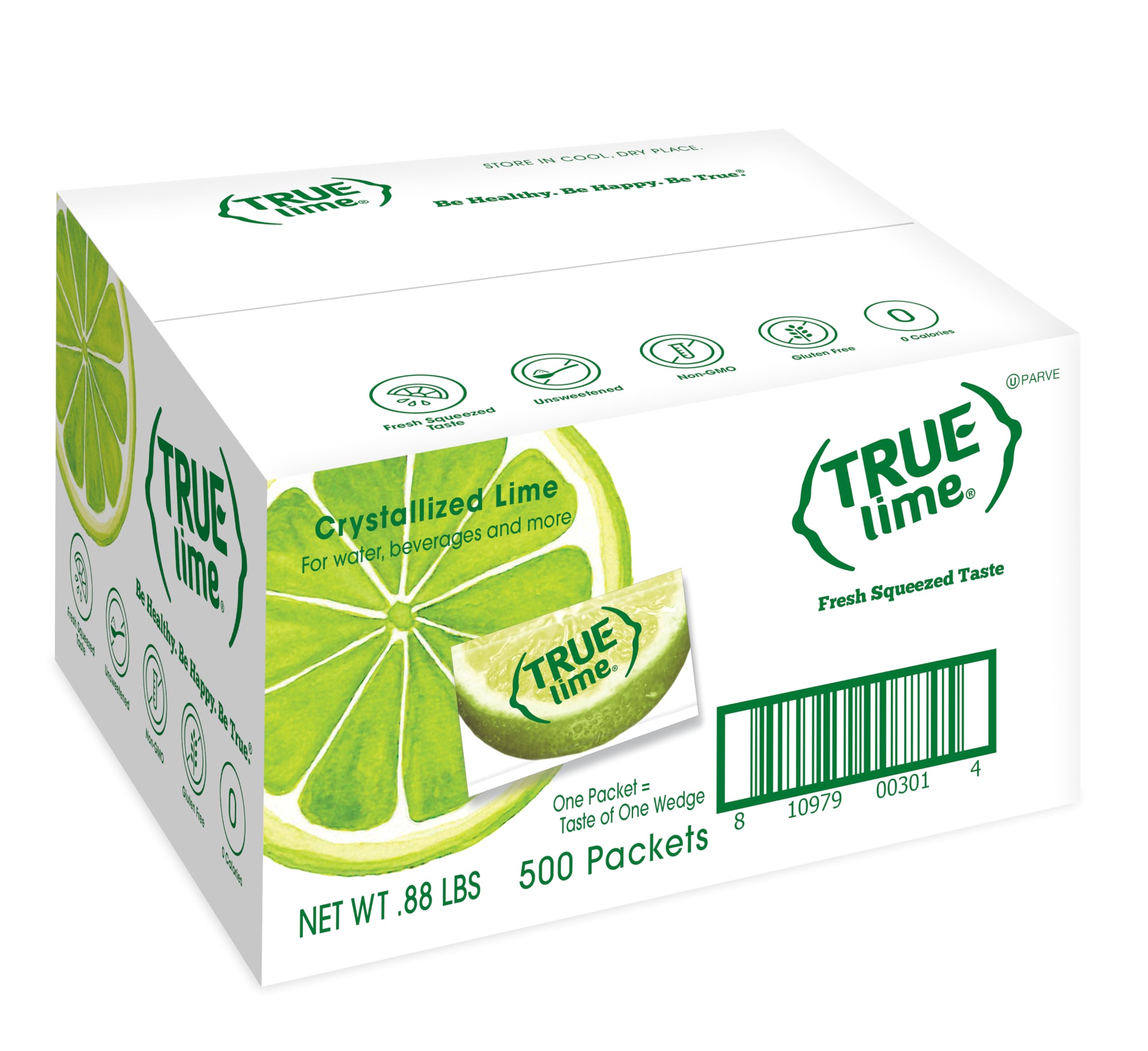 TRUE LIME Water Enhancer, Bulk Pack - 0.03 Ounce, 500 Count (Pack of 1)| Zero Calorie Unsweetened Flavoring For Bottled Water & Recipes | Flavor Packets Made with Real Limes