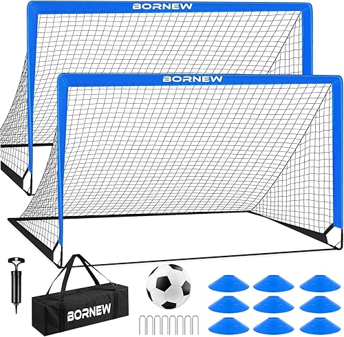 2 Pack Soccer Goal - Backyard & Indoor Soccer Goals for Kids, Portable Pop Up Soccer Nets Set for Youth & Adult and Outdoor Games and Soccer