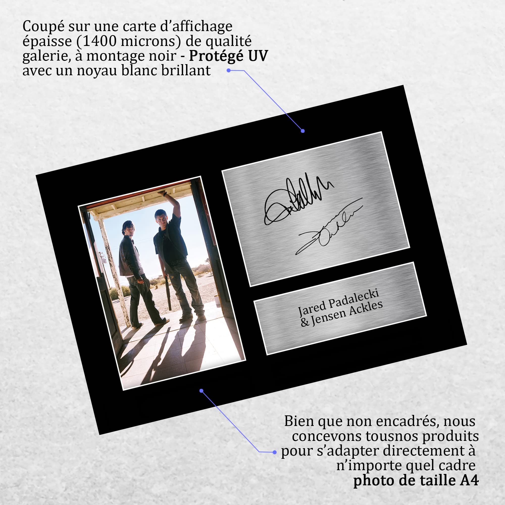 Supernatural A4 Autographe Photo Signé Jared Padalecki Jensen Ackles Cadeaux