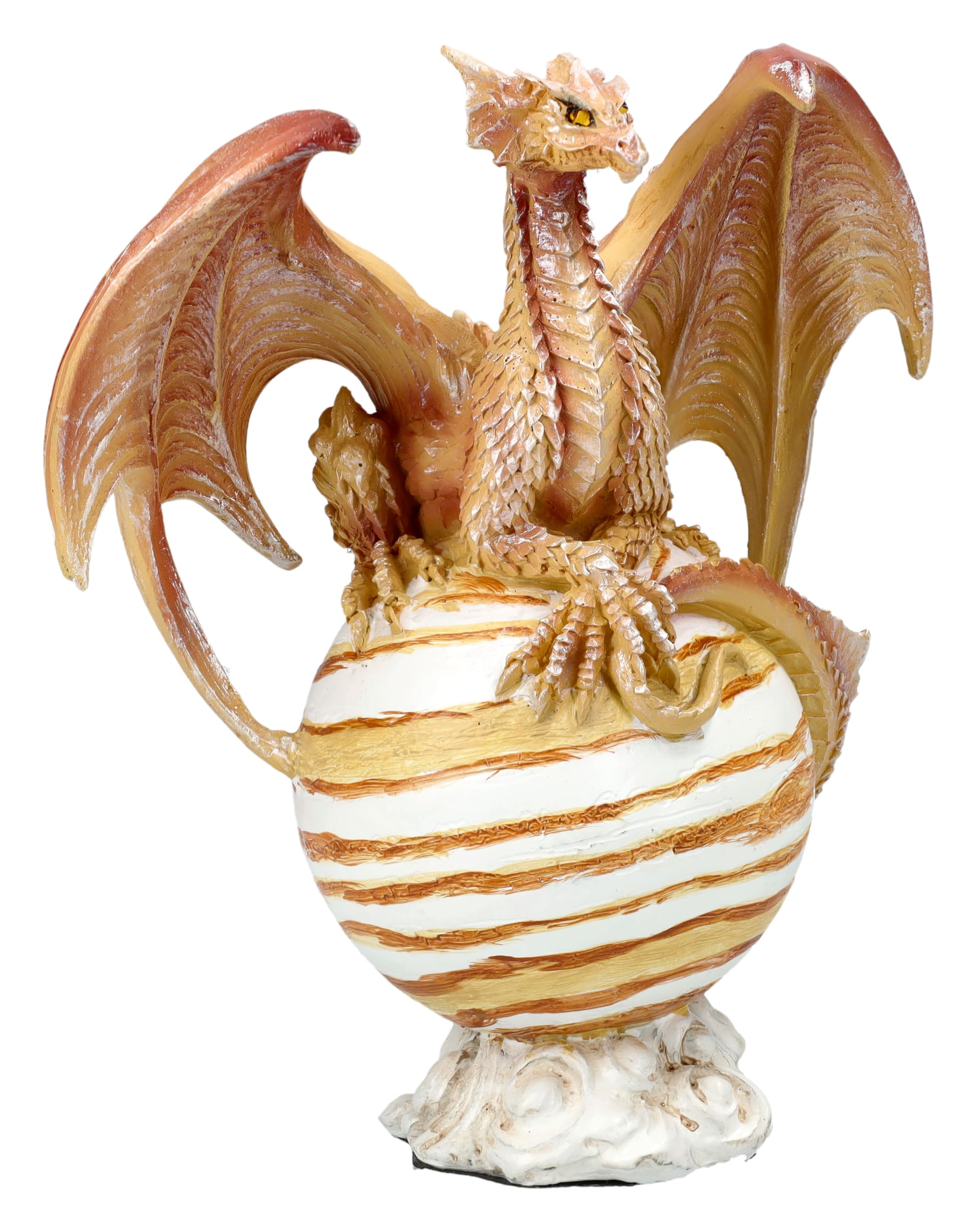 Figuren Shop GmbH Drachenfigur Planet Jupiter – Fantasy Dekofigur mit Drache, 14,5 cm Höhe