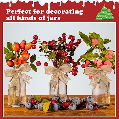 Miniatura 4 de Waydress Cinta de arpillera natural con borde con alambre, cinta para manualidades para arco, corona, árbol, decoración de bricolaje, decoración al