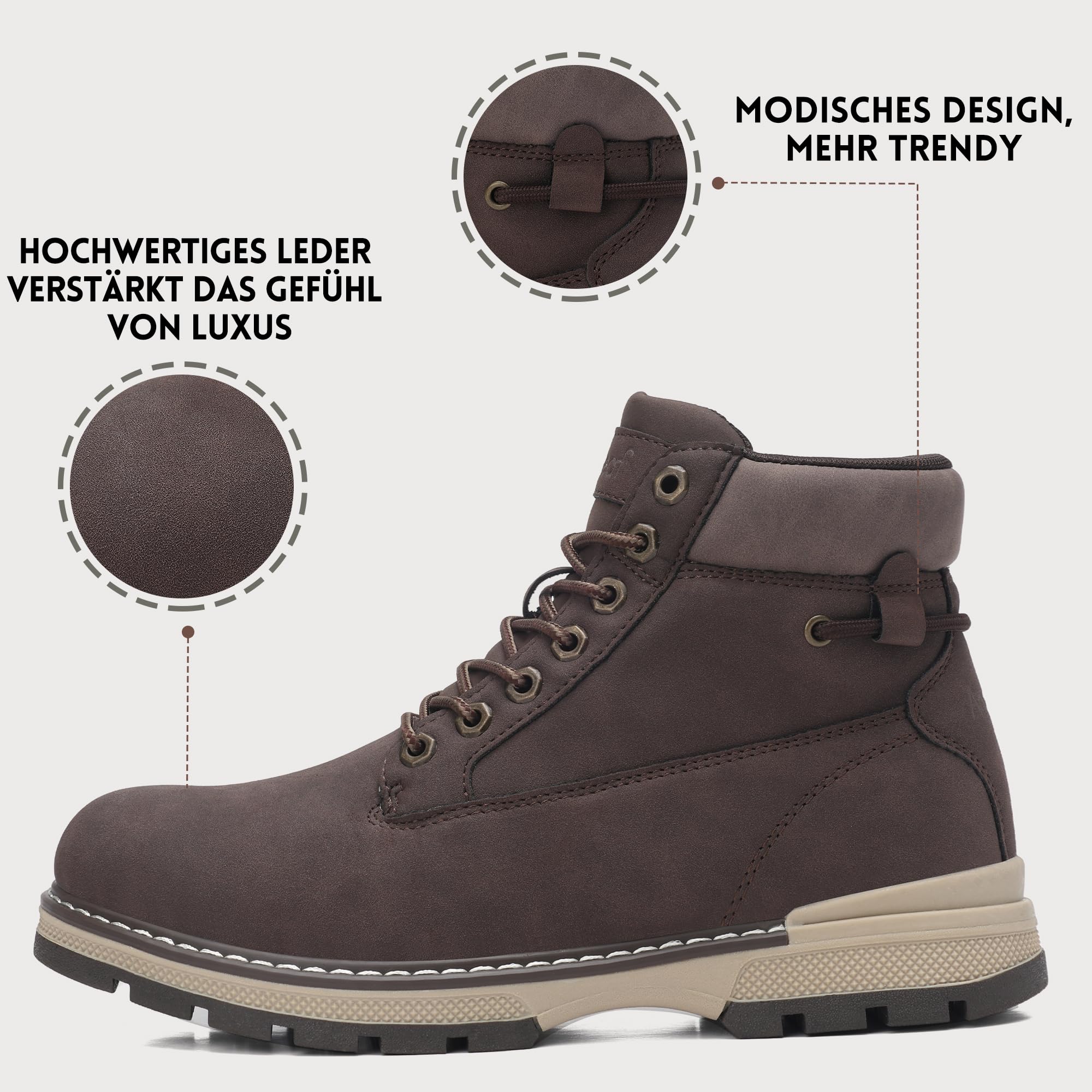 ANALEAF Herren Winterschuhe Schneestiefel Rutschfest Winterstiefel