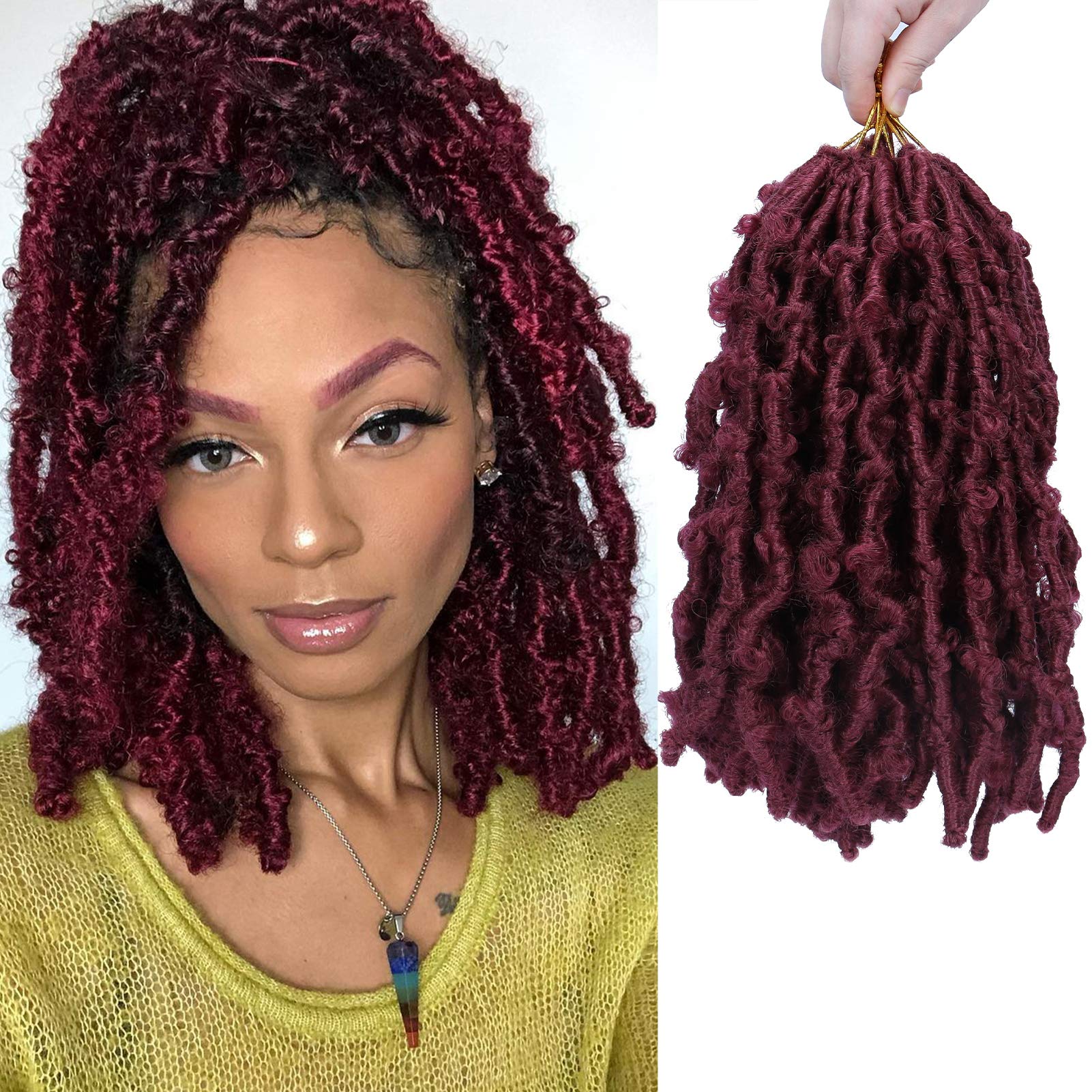 Buy 6 Packs Butterfly Locs Crochet Hair 12 Inch Short Bob Distressed