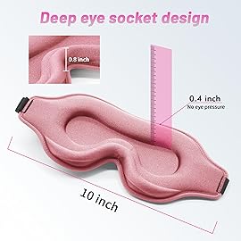 Sleep Eye Mask for Men Women, Lash Extensions 3D Sleeping Mask, Travel Blackout Night Blindfold Eye Shade Cover with Adjustable Strap (Pink-3D)
