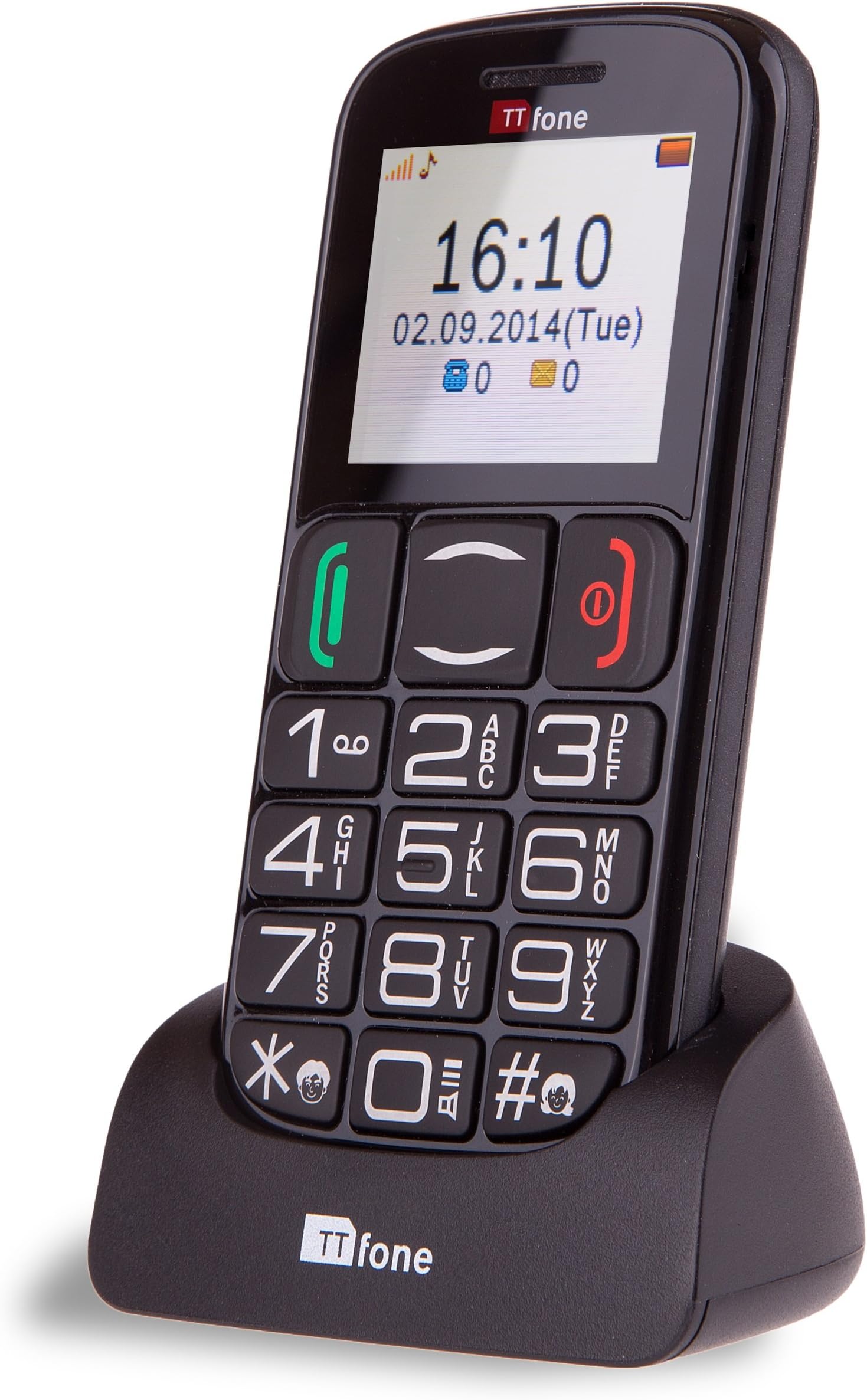 TTfone Mercury 2 (TT200) Pay As You Go - Prepay - Payg - Big Button Basic Senior Mobile Phone - Simple - with Dock (Giff Gaff)