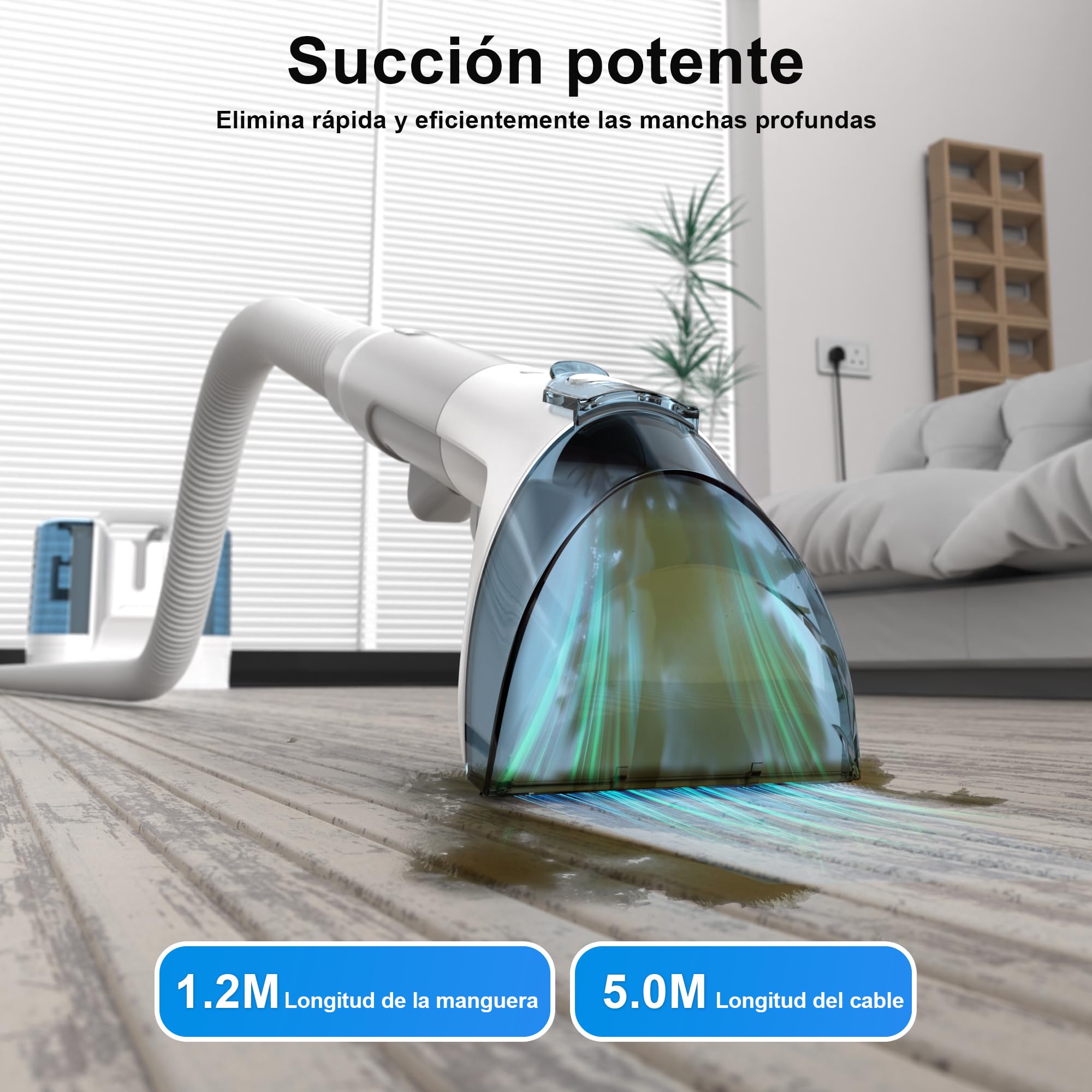 Rivenara Aspiradora Agua Tapiceria Limpiador - 450W Limpia de Sofa Aspirador Maquina Limpieza Liquidos Lava Extracción Alfombras Colchones Upholstery Hidroaspiradora Coche Carpet Cleaner Machine