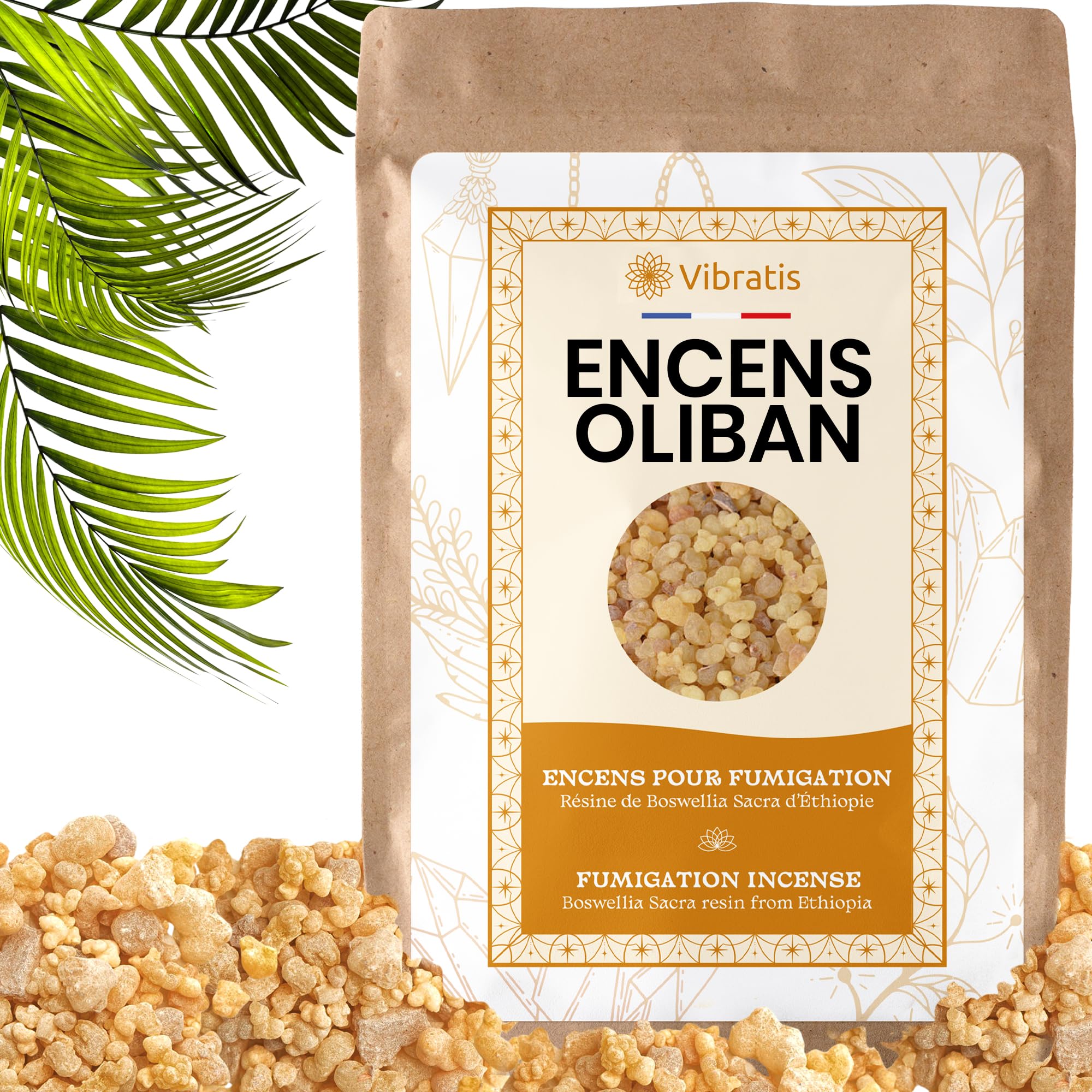 Vibratis Oliban Frankincense Grains 100% Natural Boswellia Carterrii Premium Quality Very Strong Spiritual Virtues (50G) | Satisfied Or Refunded