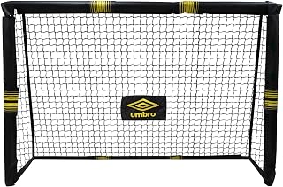 Umbro Portería de fútbol, Metal, para Todas Las Edades, fácil de Montar, Color Negro y Amarillo