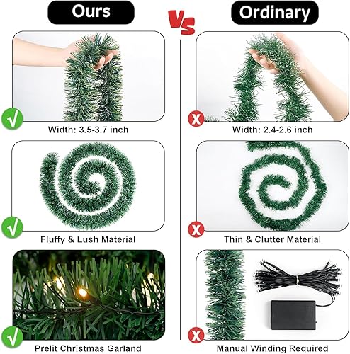 Miniatura 3 de Guirnalda de Navidad artificial, guirnalda de Navidad de pino suave, colección de Navidad, guirnalda de vegetación de Navidad de 15 pies, decoración