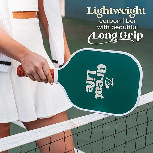 Miniatura 9 de Pala de pickleball premium  Fibra de carbono  Apto para principiantes  Mango de 6 pulgadas  Núcleo de panal  Ligero  Paleta individual + cubierta de
