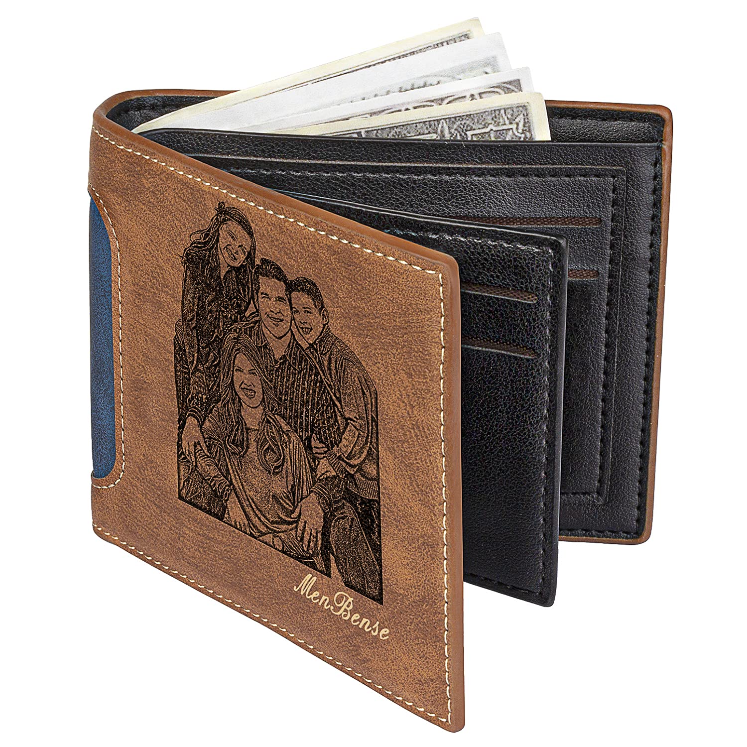 Custom Photo Wallet for Men, Personalized Engraved Wallet, Perfect Gifts for Husband Dad BF Son Groomsmen Uncle