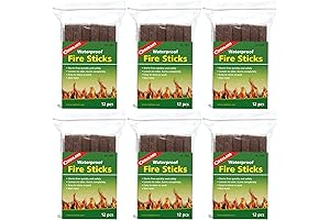IRE STICKS CAMPFIRE STARTER STICKS 5" 12PCS, 6 PACKS, CAMPFIRE STARTER FIRE STICK