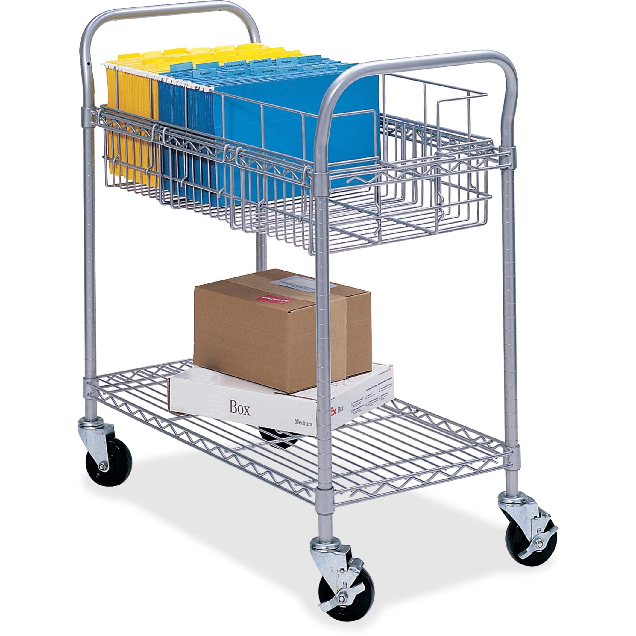 Products 5235GR Wire Mail Cart Holds 75 Legal Folders, Sold Separately, Gray
