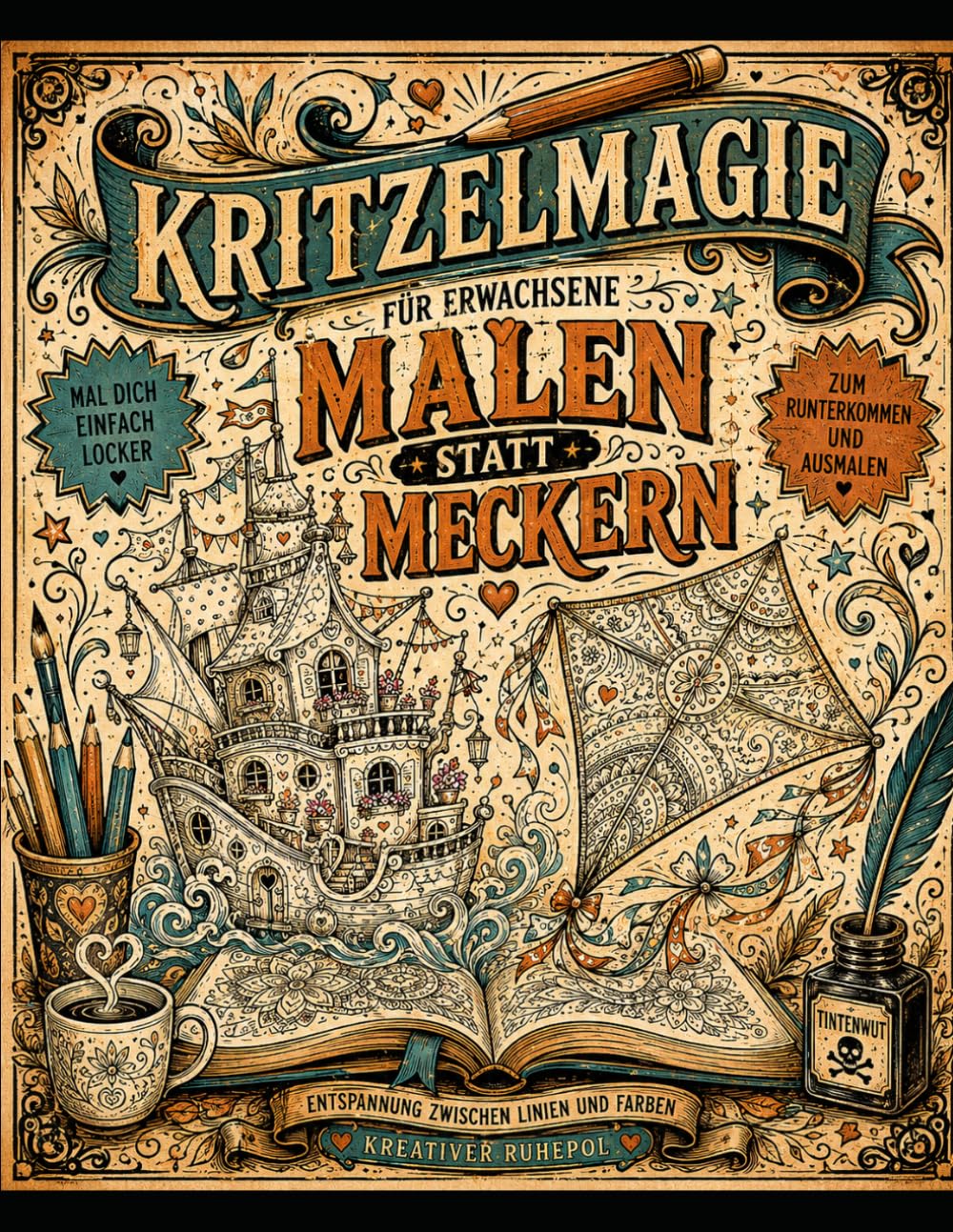 Malen statt meckern: Kritzelmagie (Kritzelmagie für Erwachsene)