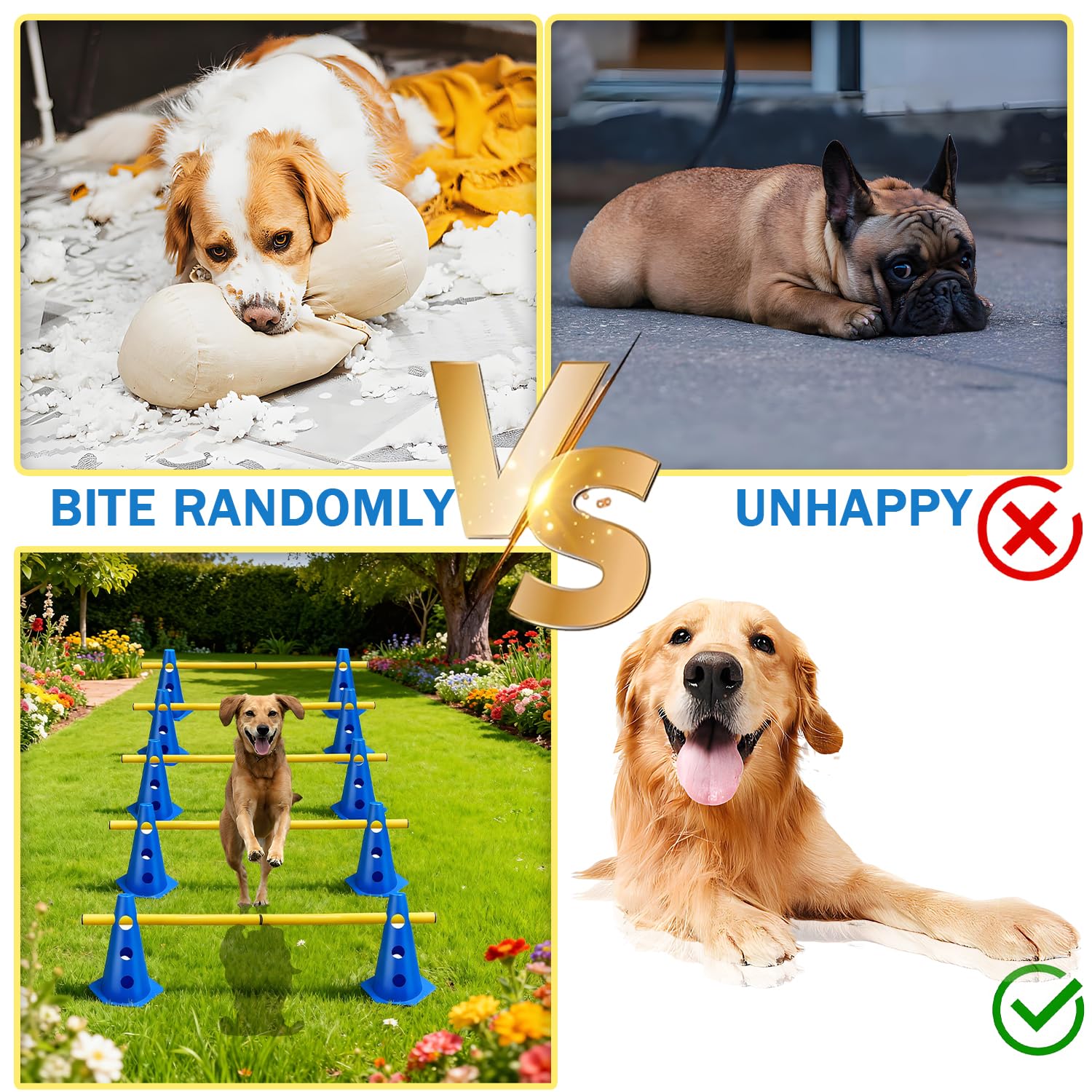 5er Sports Steckhürdenset Cavaletti Agility Set Hunde Hürden Steckhürdenset 10 Kegel 23cm + 5 Stangen 80cm Agility Koordinationstraining Set für Kinder Hunde Teamsport Fussball