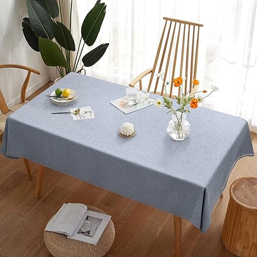 Miniatura 2 de Mantel rectangular de 60 x 84 pulgadas para mesa de 6 a 8 asientos, poliéster resistente a las arrugas, antideslizante, lavable, mantel de