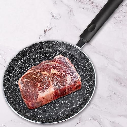 Miniatura 4 de Sartén de 6 pulgadas, revestimiento de piedra médica, sartén para panqueques de fondo plano, sartén pequeña de piedra médica para cocina de