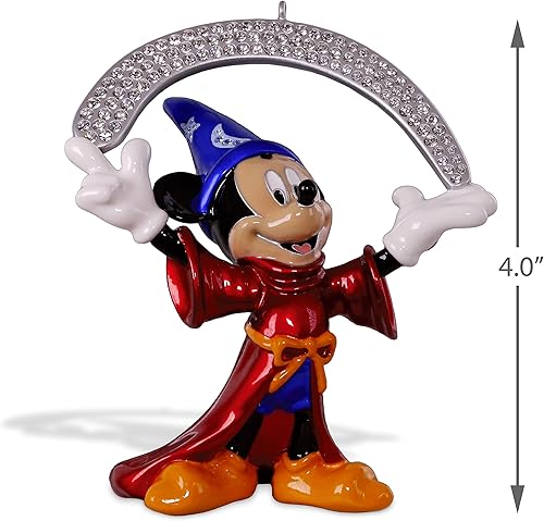 Miniatura 7 de Hallmark Adorno de Navidad de recuerdo 2018 con fecha de año, Disney Fantasía el aprendiz de hechicero, metal
