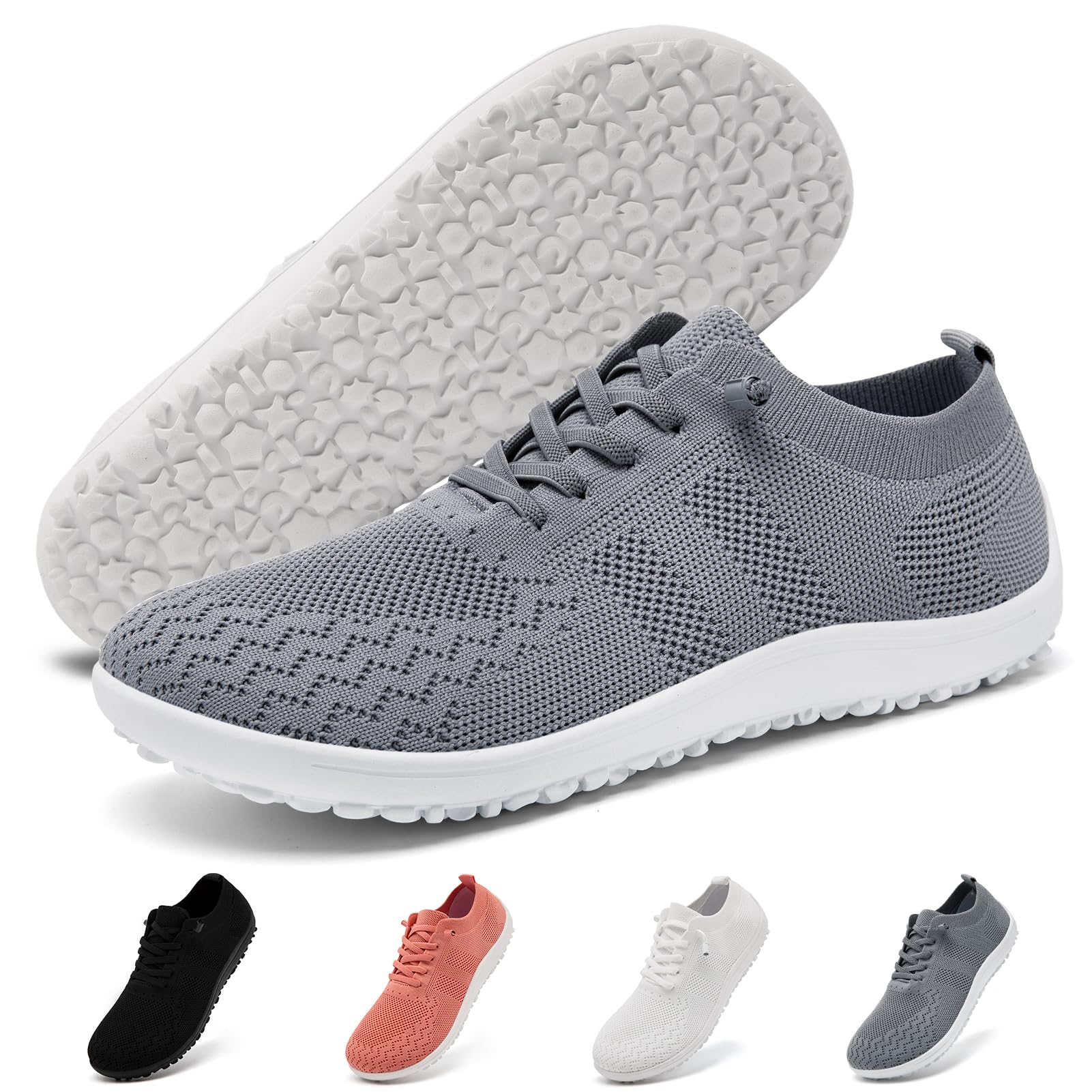 Barefoot Shoes Women Wide Toe Box Running Tennis Sneakers Minimalist Zero Drop Sole Non Slip Breathable Comfortable Workout Gym Shoes