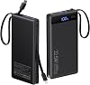 Banco de Energía de 10000mAh con 2 Cables Integrados, 40% Más Delgado, Cargador Portátil PD 22.5W | Batería USB-C con Pantalla LED, Carga Rápida Esencial para Viajes para iPhone 17 16 15 Plus Pro Samsung iPad (1 Paquete) 1