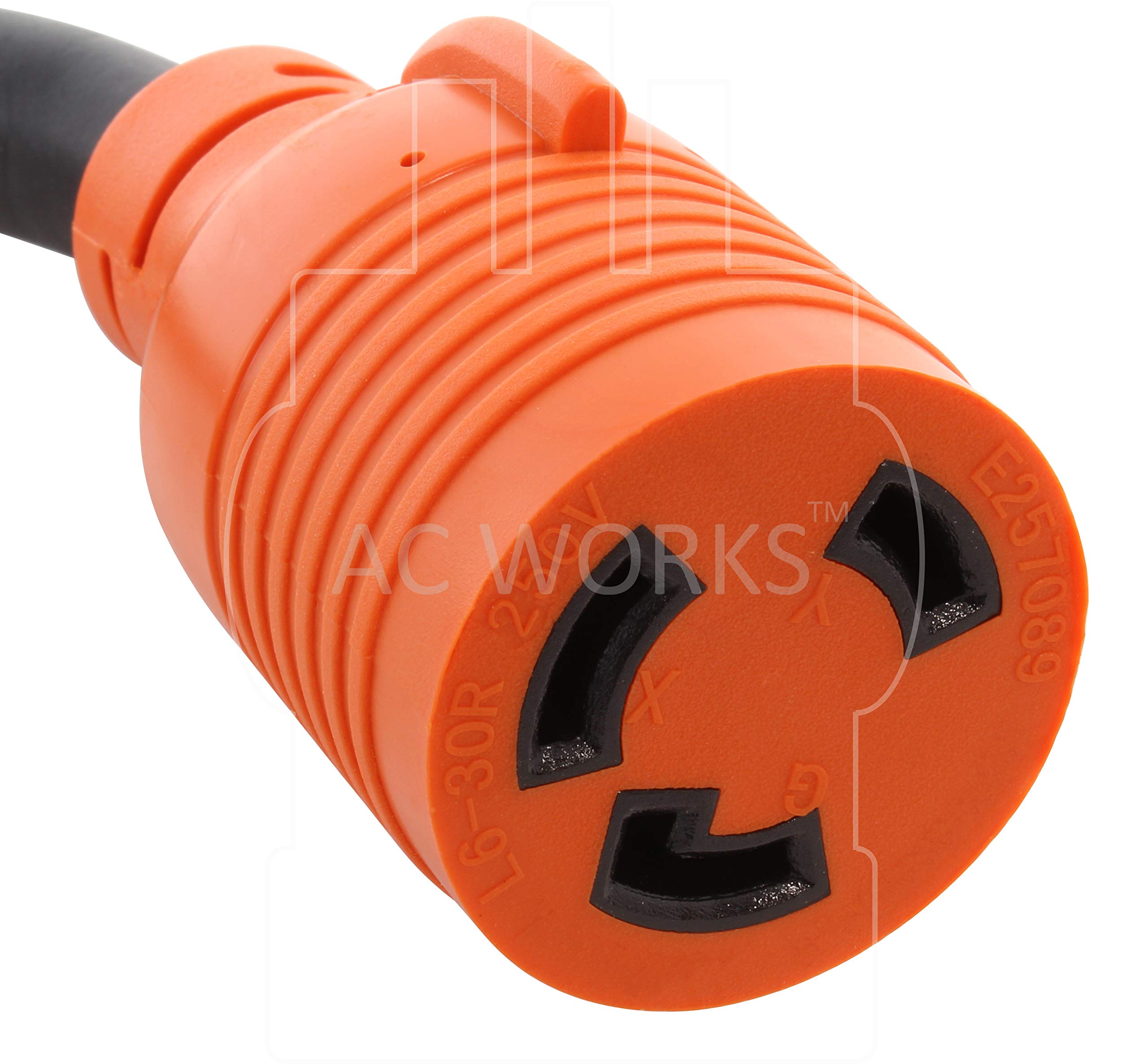 AC WORKS NEMA L6-30 Rubber SOOW 10/3 Extension Cord (25FT
