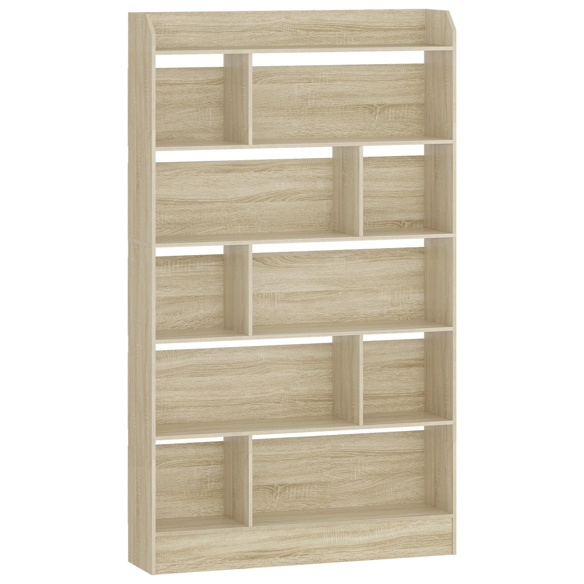 Hzuaneri Bibliothèque, Étagère à 6 Niveaux, Meuble de Rangement Livres, Cloison Séparateur, Présentoir, pour Salon, Chambre, Bureau, 24 x 100 x 170 cm, Beige Chêne BC64416X
