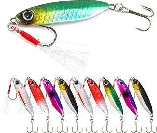 Scaled Jigging Spoons – 10 Pcs/Box, 5 Size Options, High-Performance Lead Lures for Freshwater and Saltwater Fishing, Accurate Scaled Design, Attracts Various Fish Species