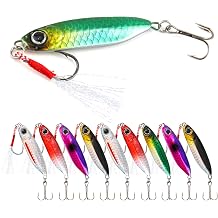 Scaled Jigging Spoons 10 Pcs/Box, 5 Size Options, High-Performance Lead Lures for Freshwater and Saltwater Fishing, Accurate Scaled Design, Attracts Various Fish Species