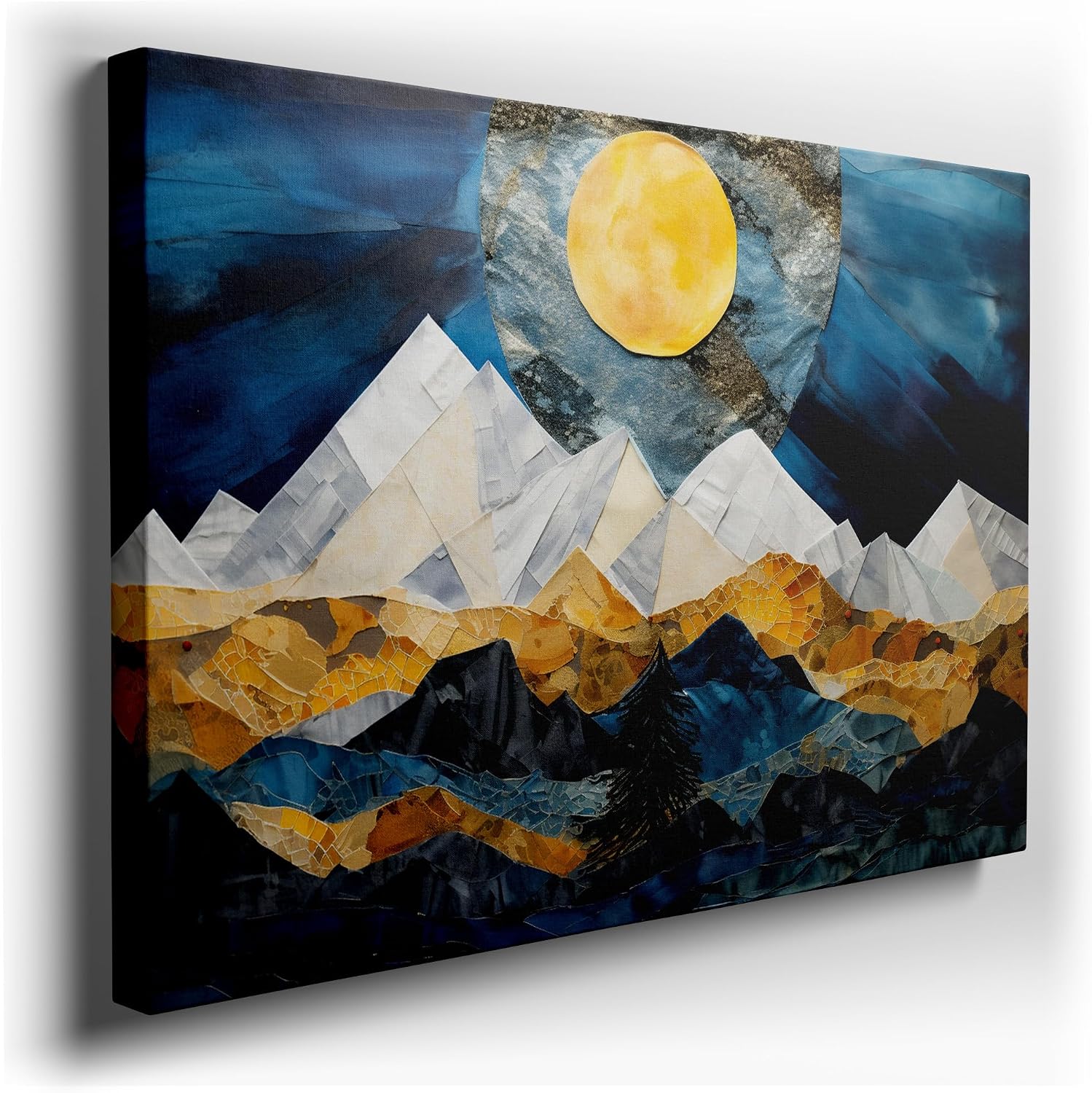 Canvas for Living Room. Moonlit Majesty: Nature's Serene Spectacle Unveiled, 27 x 18 inch Canvas Wall Art - Ready to Hang