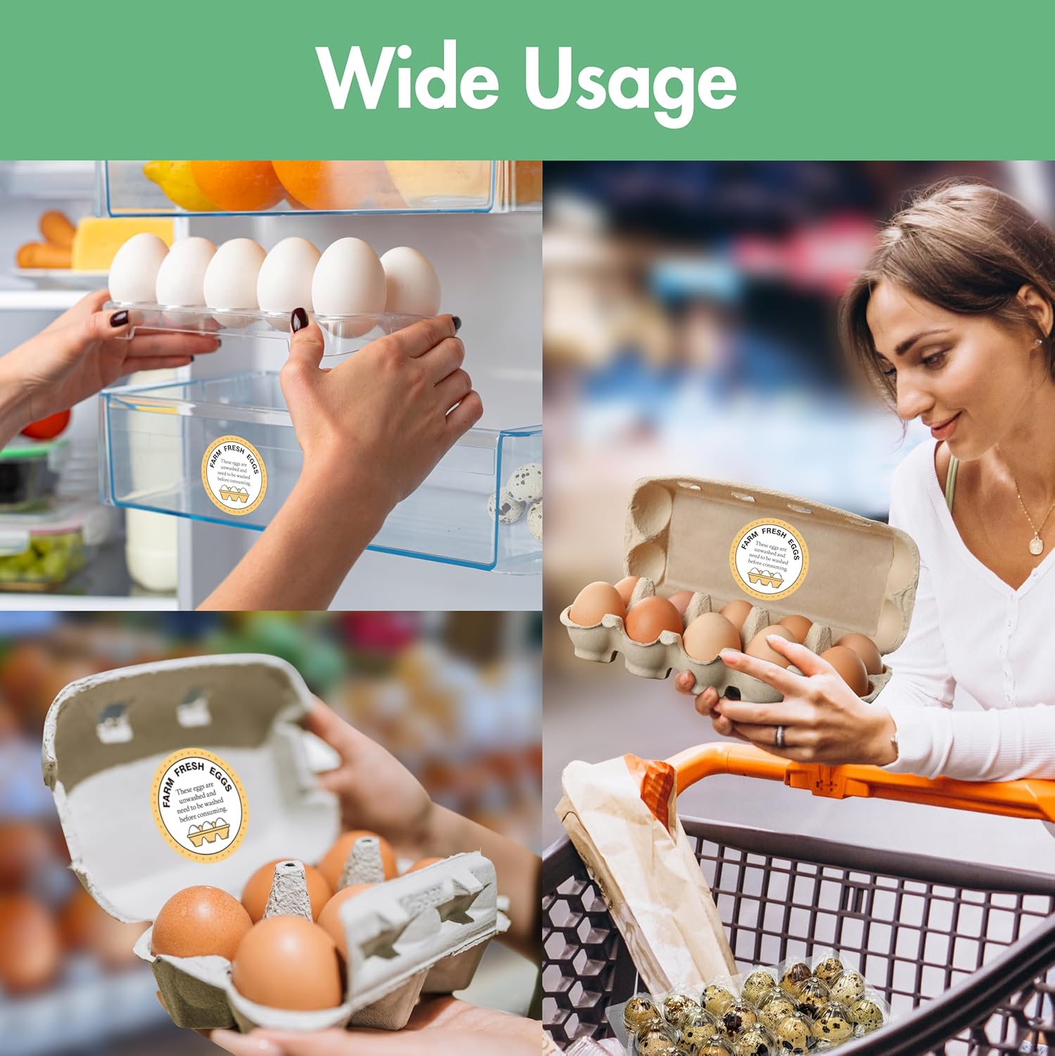 1000PCS Farm Fresh Eggs Stickers, 2 Inch Round Egg Carton Labels, Self Adhesive Unwashed Eggs Handling Label, Packaging Sticker for Chicken, Quail - Image 6