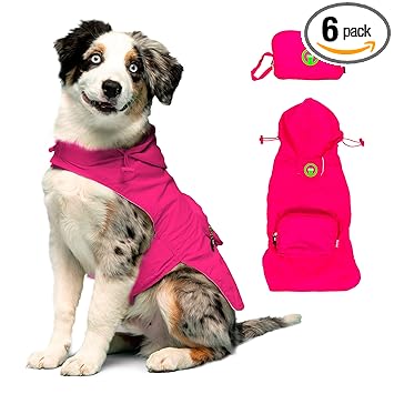 fabdog Packable Dog Raincoat Hot Pink (Medium)