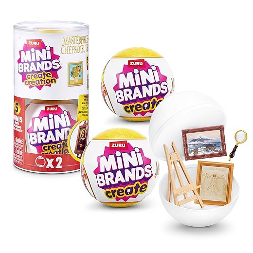 Mini Brands Create Mini Masterpieces Series 1, Capsule 2 Pack by ZURU, Real Miniature Masterpiece Creations Collectible Toy