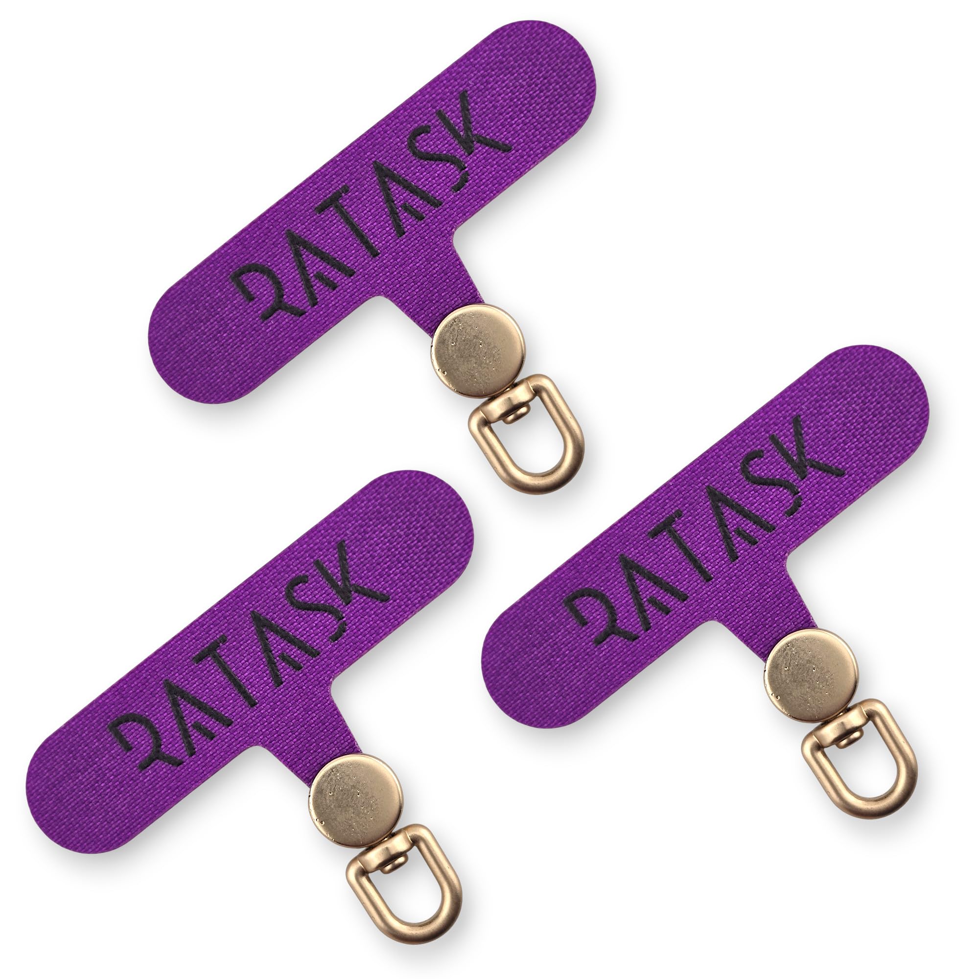 Ratask Unisex Purple Tether Tab For Phone Lanyard, Mobile Phone Strap Tether Patch, Universal Tether Patch, Durable Metal Or Soft Fabric Option, Pack Of 3 (Deluxe, )