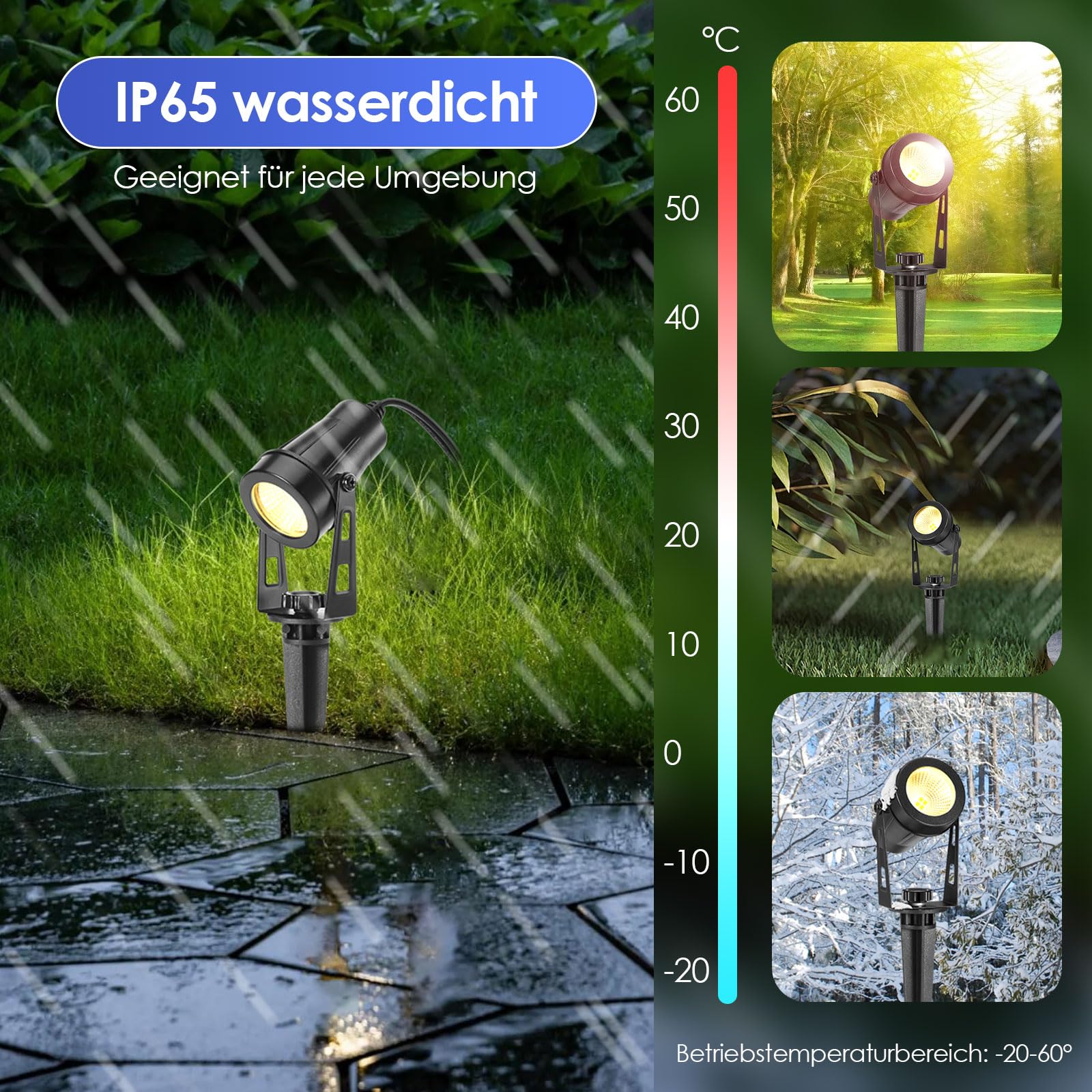 ECOWHO Solar Gartenbeleuchtung für Außen mit Fernbedienung,Solar Strahler für Garden mit Erdspieß,IP65 wasserdicht LED Gartenleuchten,dimmbar Solarstrahler für Bäume und Sträucher (Warmweiß,4 Pack)