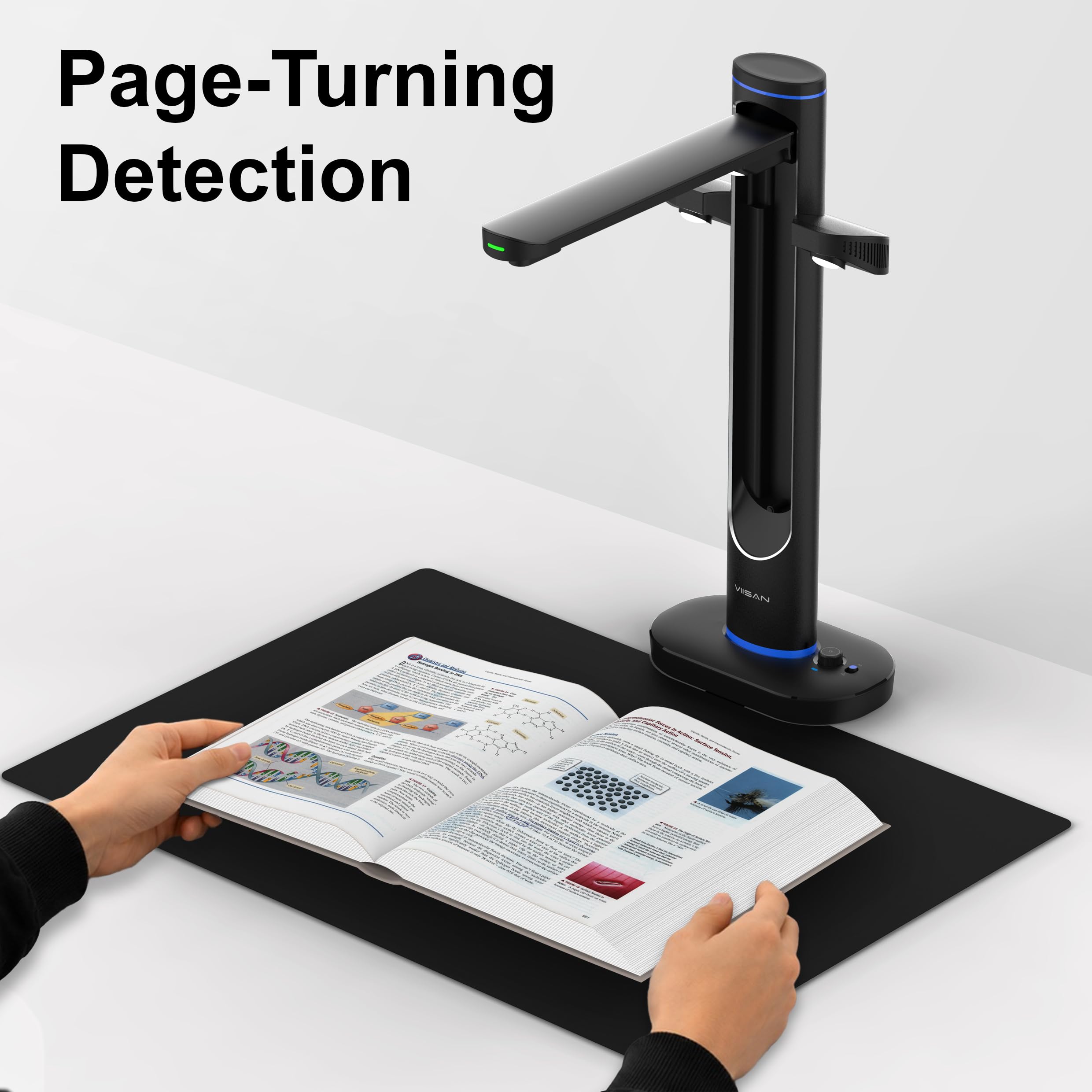 VIISAN S48 Duo - Scanner professionale A2/A3, doppio sensore CMOS da 48 MP, 600 DPI, levigatura automatica della piega del libro, riconoscimento esterno OCR, illuminazione a LED, compatibile con