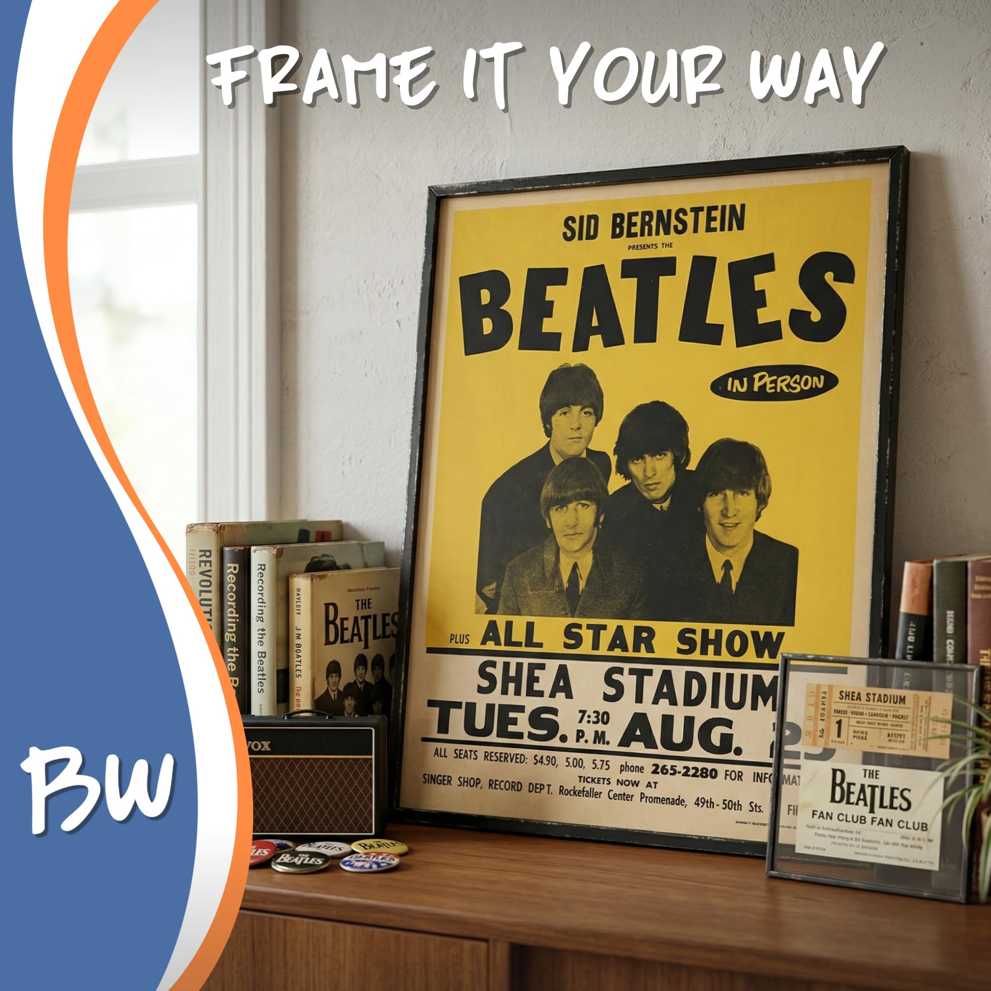 Amazon.com: BigWig Prints The Beatles 1966 Shea Stadium NYC