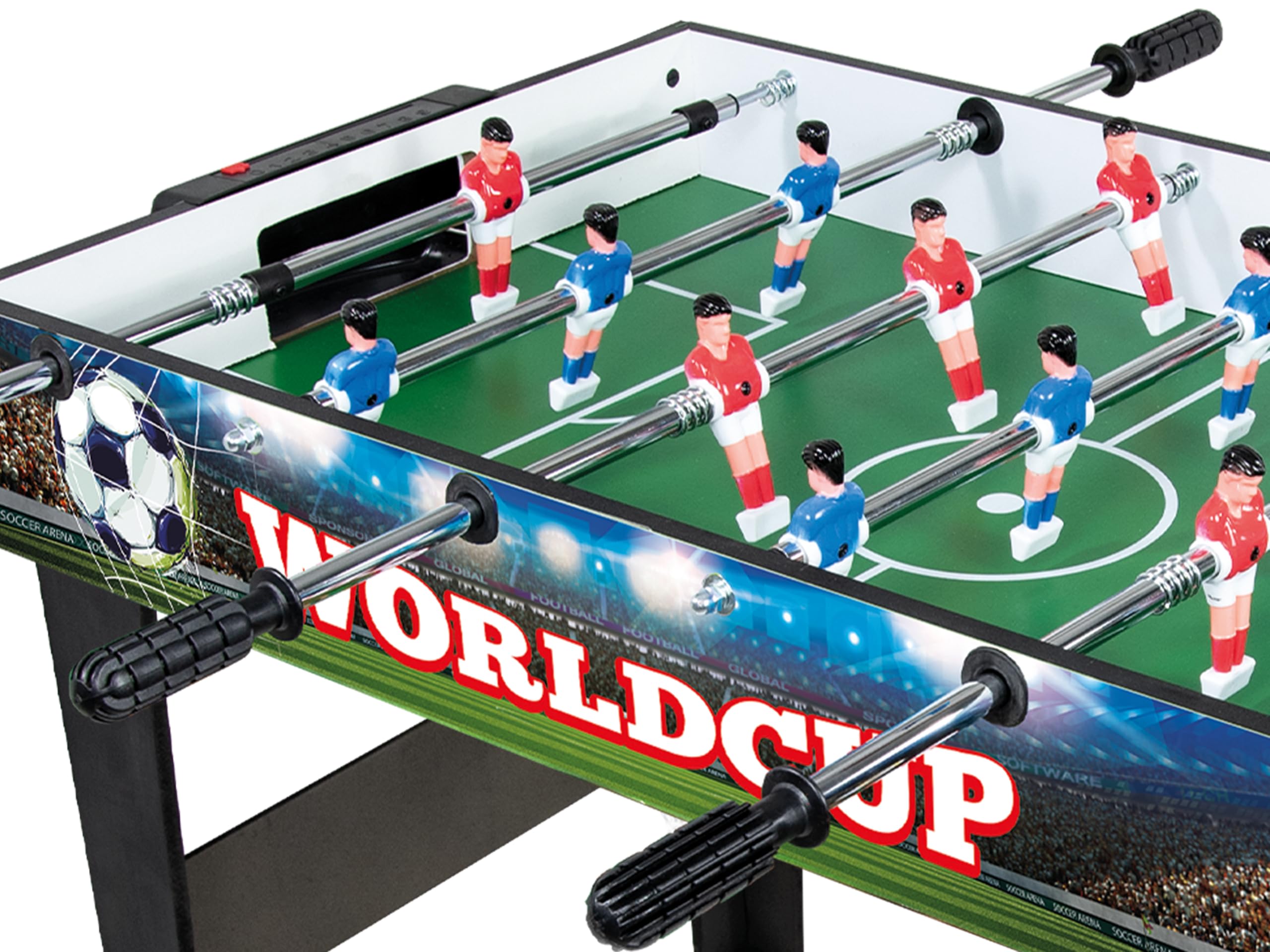 Teorema Futbolín De Madera Con 6 Barras Telescópicas - 14 Jugadores Y 2 Pelotas, Medidas 97x86x69 Cm, Ideal Para Interiores Y Exteriores Cubiertos