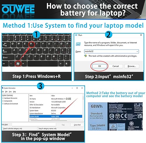 Miniatura 5 de 3HWPP - Batería de repuesto para laptop Dell Latitude 5401 5410 5411 5501 5510 5511 Precisión 3541 3551 Inspiron 7706 2 en 1 Inspiron 17 75007506 2