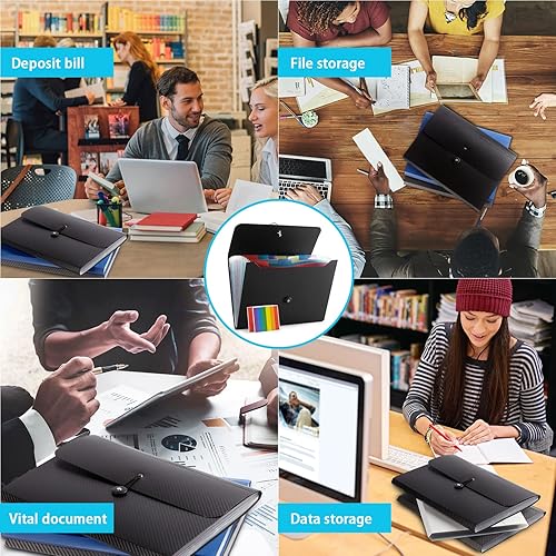 Miniatura 7 de Carpeta de archivos expandible con 13 bolsillos, organizador de archivos de acordeón, carpeta de archivos expandible para documentos, carpeta