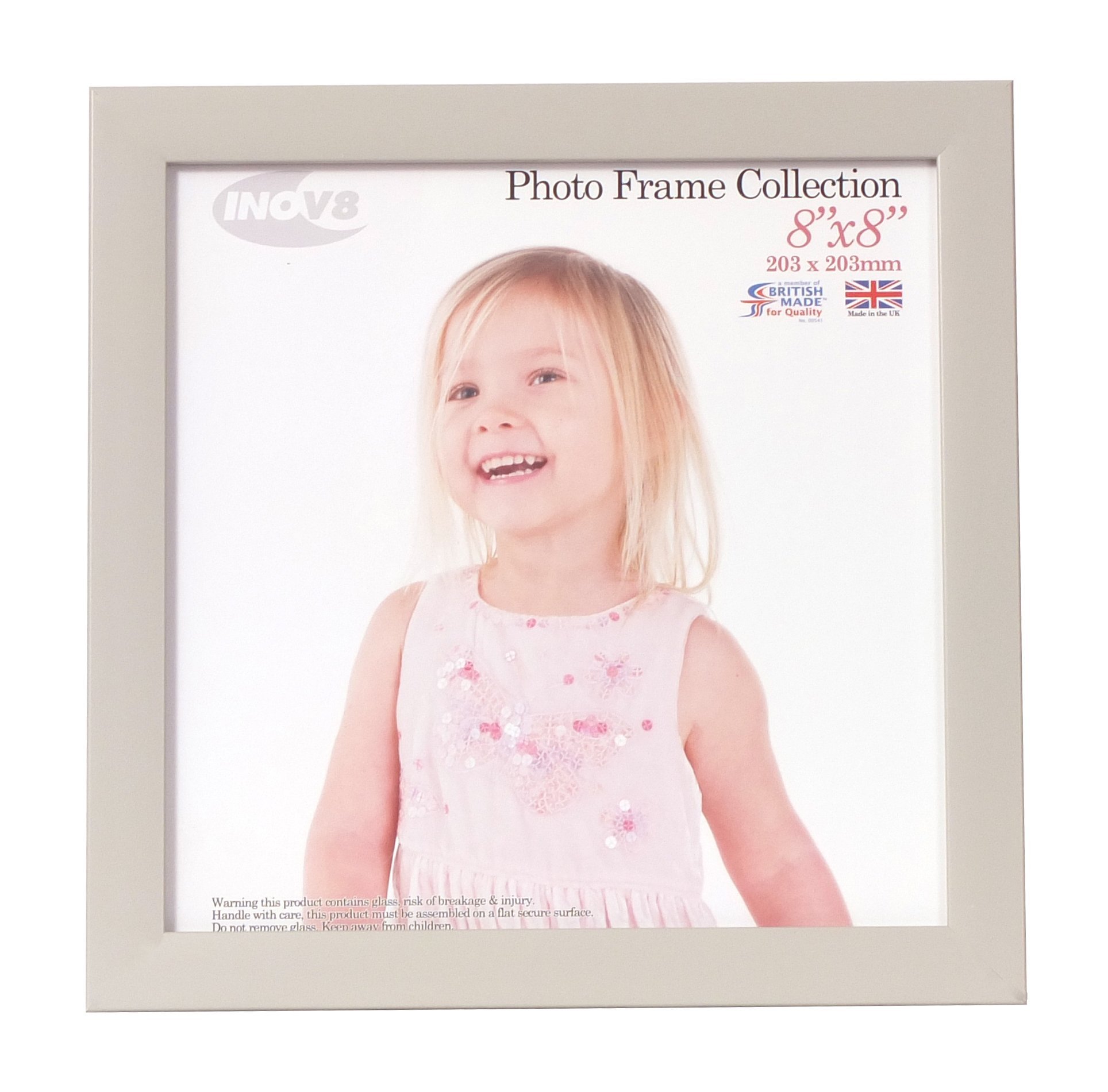 Inov8 Framing Inov8 British Made Traditional Picture/Photo Frame, Soft Grey, 8x8 inch, 8x8